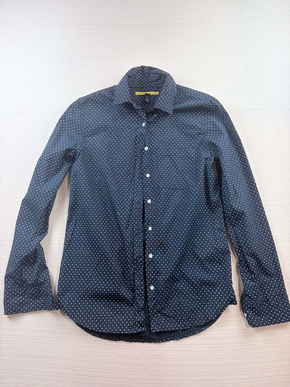 Prince & Fox Polka Dot Long Sleeve Button Up Shirt Size XS Blue